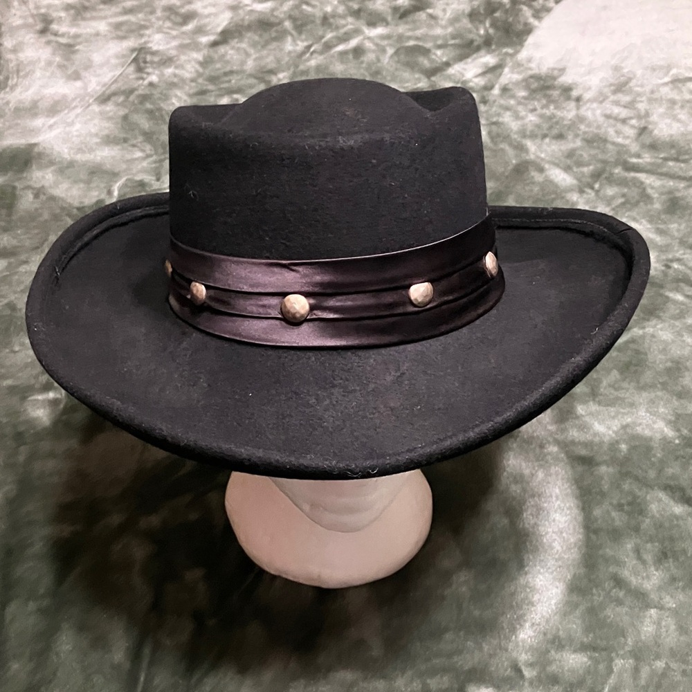 Vintage Arlin 100% wool black made in the USA band satin - Picture 4 of 8